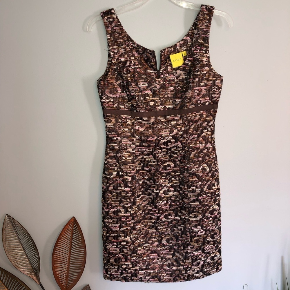 Aysha Sleeveless Crew Neck Mini Multi Print Dress